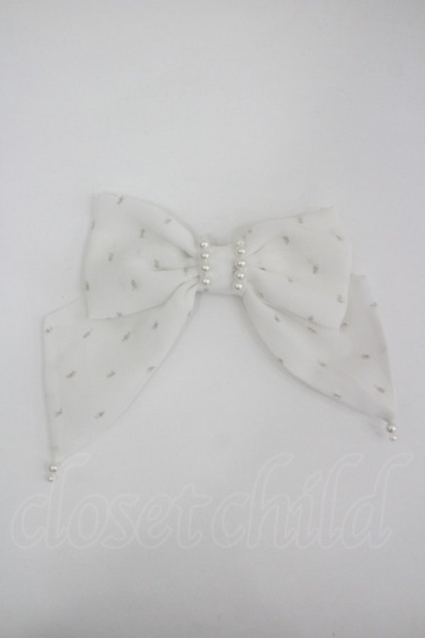 画像1: Angelic Pretty / パールドットリボンクリップ  白 I-26-04-08-092-AP-AC-SA-ZI (1)