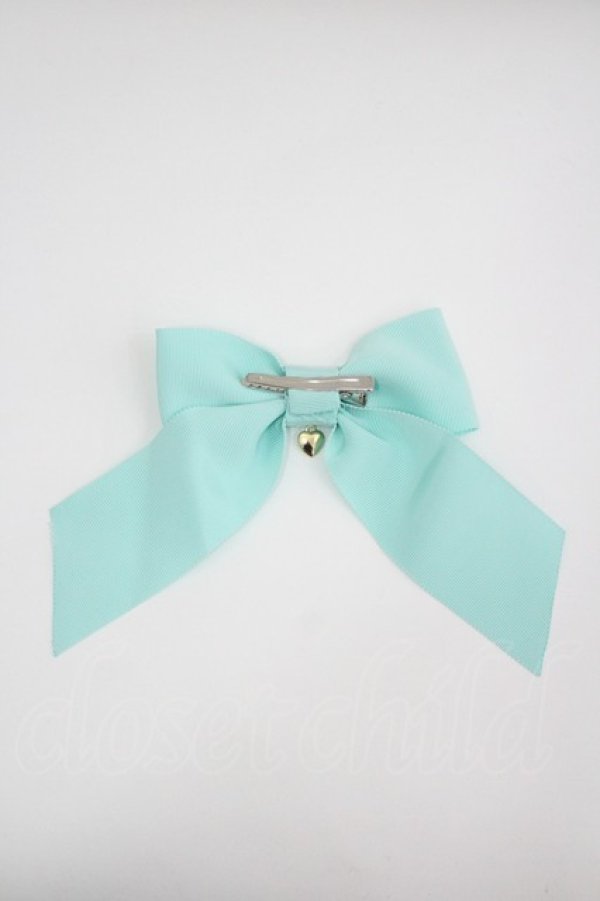 画像2: Angelic Pretty / おめかしロゴハートチャームリボンクリップ  サックス I-26-04-08-095-AP-AC-SA-ZI (2)