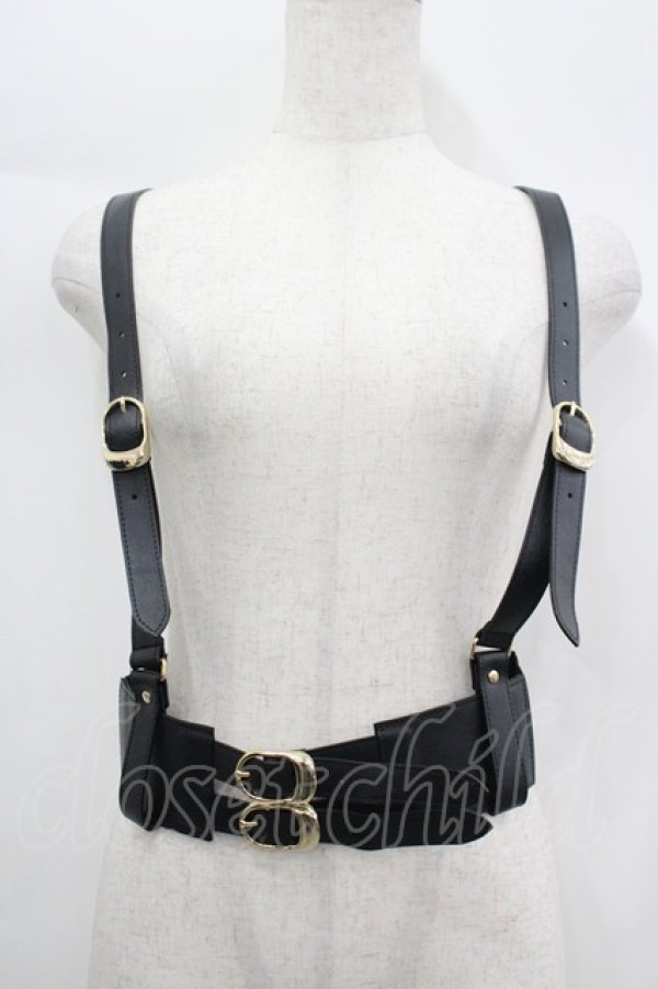 画像1: Amavel / サイドゴムハーネスベルト  黒 I-26-04-08-013-CA-ZA-TE-ZI (1)