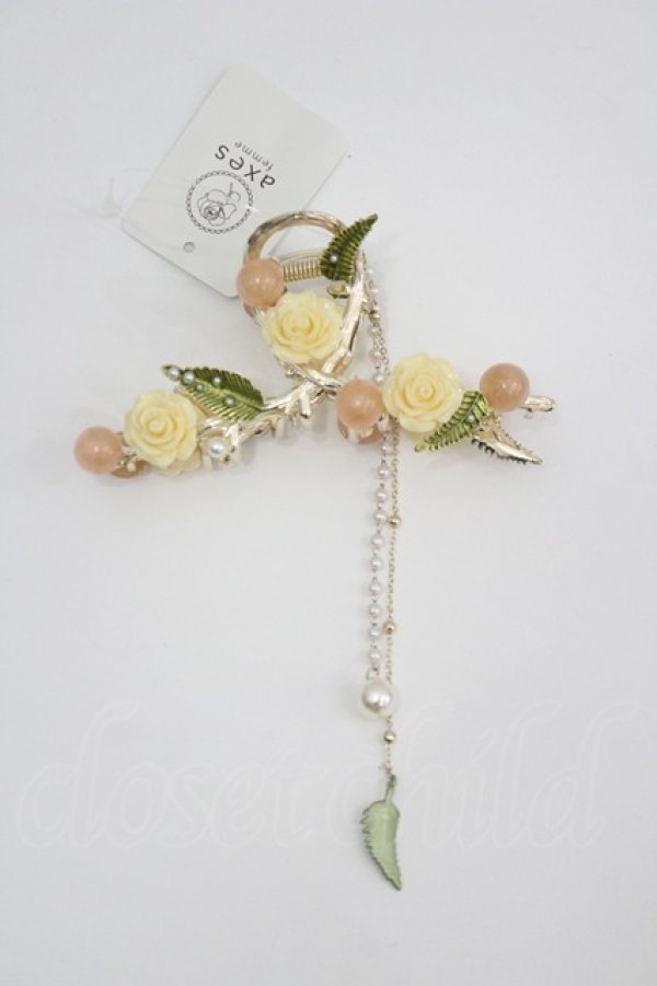 画像1: axes femme POETIQUE / ローズヘアークリップ  キナリ I-26-04-08-100-AX-AC-SA-ZI (1)