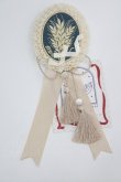 画像1: 仲夏物語 / 刺繍モチーフ&タッセルリボン2WAYクリップ  ベージュＸネイビー I-26-04-08-101-EL-ZA-SA-ZI (1)