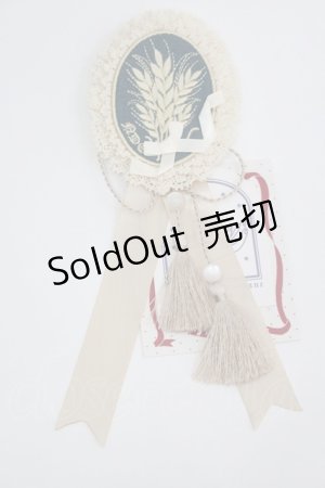 画像: 仲夏物語 / 刺繍モチーフ&タッセルリボン2WAYクリップ  ベージュＸネイビー I-26-04-08-101-EL-ZA-SA-ZI