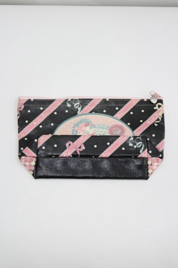 画像2: Angelic Pretty / MELODY TOYSポーチ  ピンクＸ黒 I-26-04-08-105-AP-ZA-SA-ZI (2)
