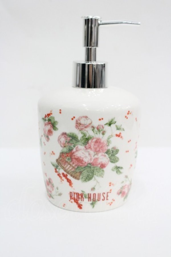画像1: PINK HOUSE / エターナルローズ柄ソープディスペンサー   I-26-04-08-106-LO-ZA-TE-ZI (1)