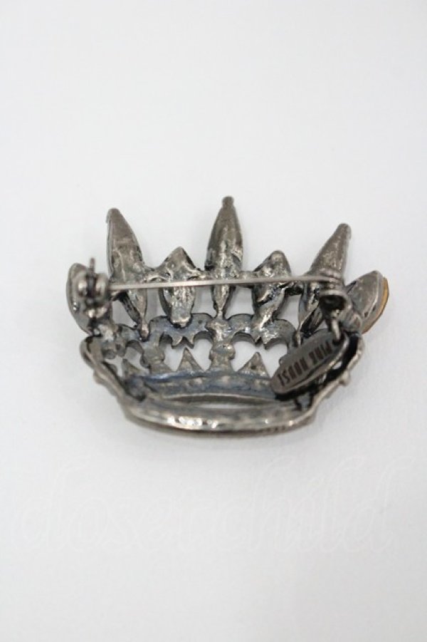 画像2: PINK HOUSE / クラウンブローチ  シルバー×黒 I-26-04-08-112-LO-AC-TE-ZI (2)