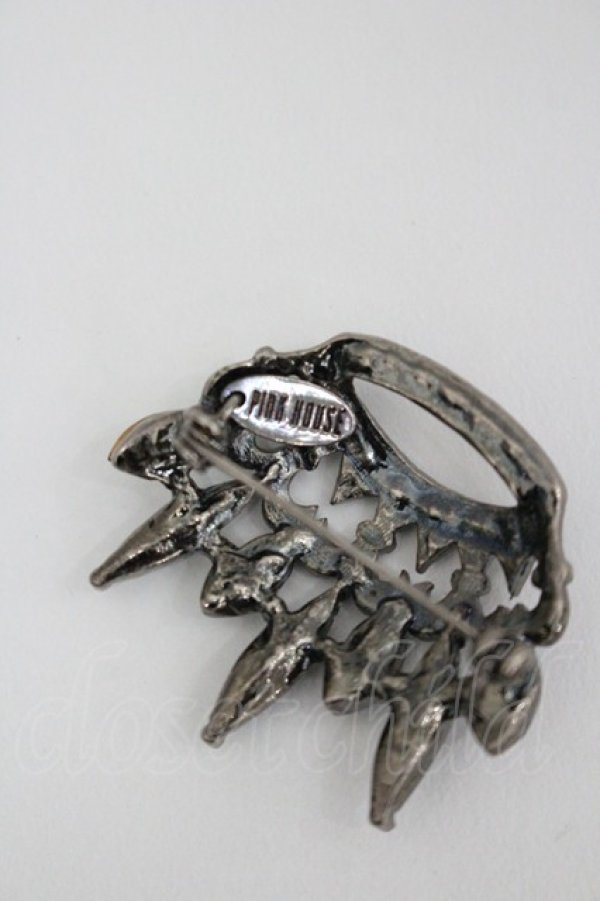 画像3: PINK HOUSE / クラウンブローチ  シルバー×黒 I-26-04-08-112-LO-AC-TE-ZI (3)