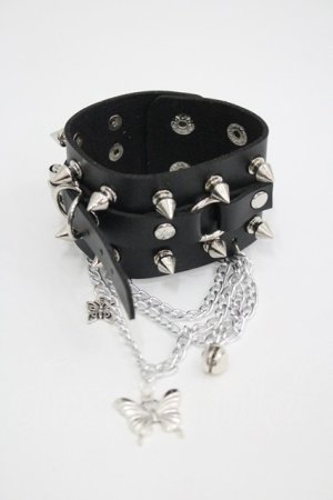 画像: LOLITAその他(お買取対象外) / チェーンスタッズブレスレット  黒Ｘシルバー I-26-04-08-114-LO-AC-SA-ZI