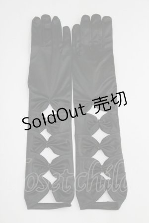 画像: LOLITAその他(お買取対象外) / リボンデザイングローブ  黒 I-26-04-08-115-LO-AC-SA-ZI