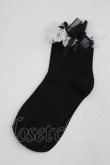画像1: Hoshibako Works / レースリボンソックス  黒Ｘ白 I-26-04-08-128-LO-ZA-SA-ZI (1)