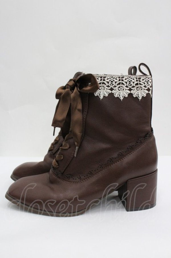 画像2: axes femme / レースアップショートブーツ M ブラウン I-26-04-08-130-AX-SH-SA-ZI (2)