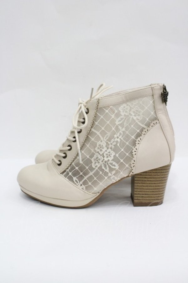 画像2: axes femme / チュールレースアップブーツ M ベージュ I-26-04-08-132-AX-SH-SA-ZI (2)