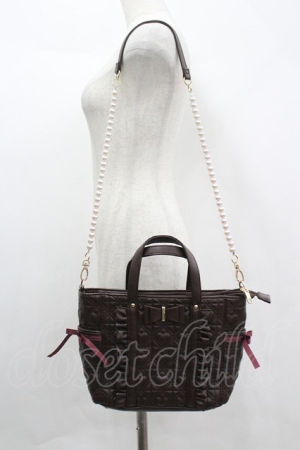 画像1: Cherirulu Chocola / MY*キルトリボン2WAYバッグ  ブラウン I-26-04-08-017-GO-BG-SA-ZI (1)