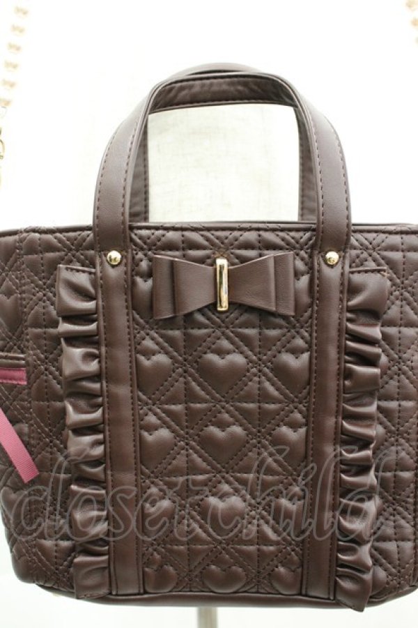 画像4: Cherirulu Chocola / MY*キルトリボン2WAYバッグ  ブラウン I-26-04-08-017-GO-BG-SA-ZI (4)