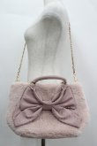 画像1: axes femme / リボンデザインファーバッグ   ピンク I-26-04-08-023-AX-BG-TE-ZI (1)
