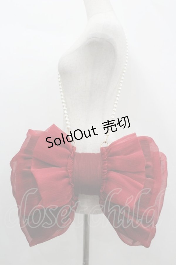 画像1: BOGUTA / リボン型バッグ風モチーフ M 赤 I-26-04-08-025-EL-ZA-SA-ZI (1)