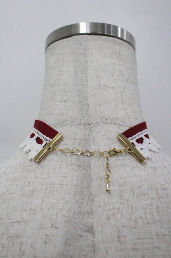 画像2: LOLITAその他(お買取対象外) / レースチョーカー  ボルドーＸ白 I-26-04-08-004-LO-ZA-SA-ZI (2)