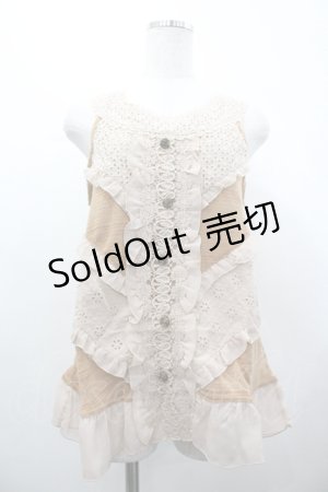 画像: axes femme / 異素材切り替えアウタータンク M オレンジ I-26-04-10-034-AX-TO-SA-ZI