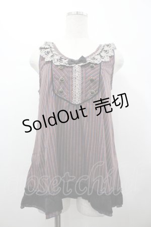 画像: axes femme / レジメンタルストライプ柄アウターキャミ M ブルー I-26-04-10-035-AX-TO-SA-ZI