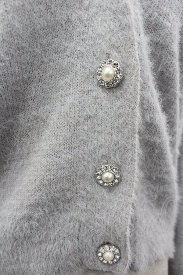 画像3: axes femme / 肩リボンオフショルカーデ M グレー I-26-04-10-041-AX-TO-TE-ZI (3)