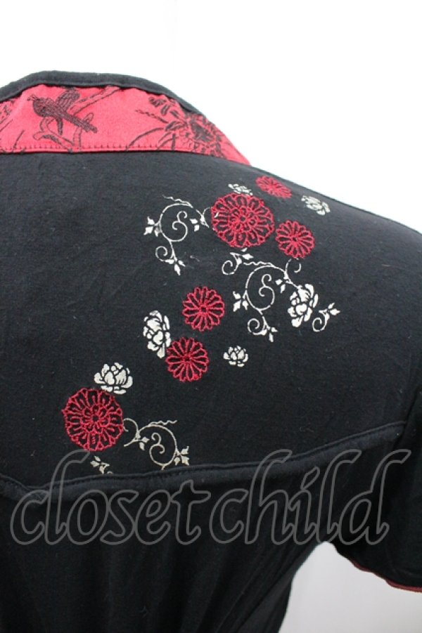 画像3: Ozz oneste / レースチャイナZIPワンピース  黒×赤 I-26-04-10-044-OO-OP-TE-ZI (3)