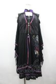 画像1: Ozz oneste / レイヤードチャイナ着物袖ZIPワンピース  黒×紫 I-26-04-10-045-OO-OP-TE-ZI (1)
