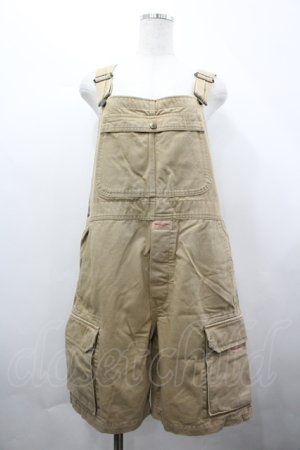 画像: WONDERFUL WORLD / ロゴワッペンハーフサロペット  ベージュ I-26-04-10-048-LO-OP-SA-ZI