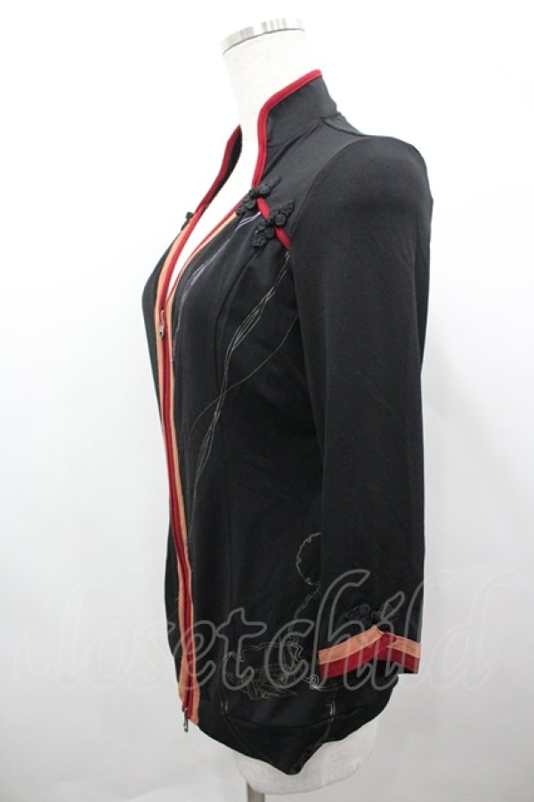 画像2: Ozz oneste / 折鶴プリントZIPトップス  黒 I-26-04-10-005-OO-BL-TE-ZI (2)