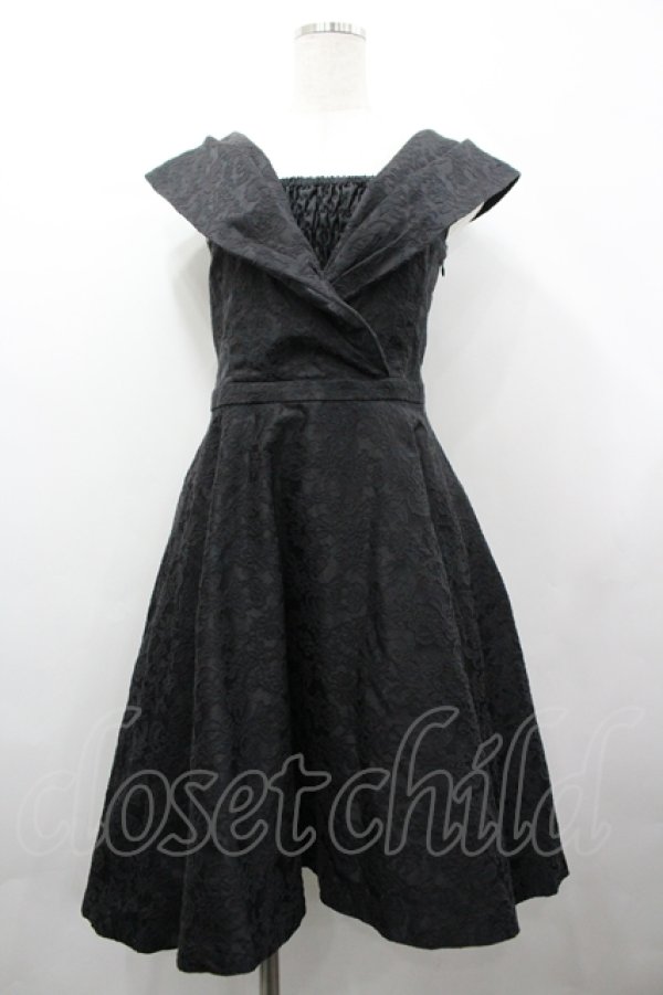 画像1: axes femme / カシュクールJQドレス  黒 I-26-04-10-050-AX-OP-SA-ZI (1)