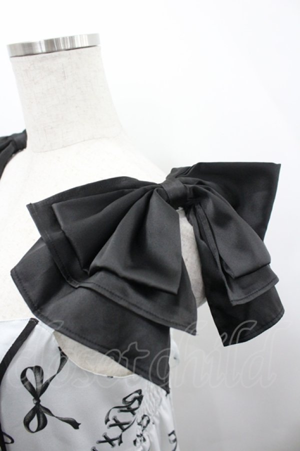 画像3: axes femme / トゥシューズ柄リボン付ワンピース F 白 I-26-04-10-052-AX-OP-TE-ZI (3)