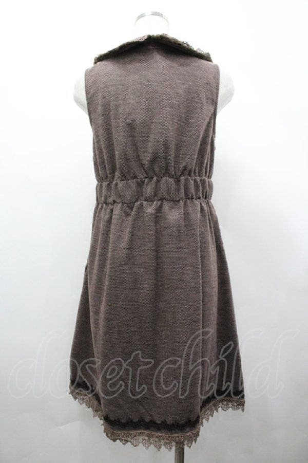 画像2: axes femme / ファーｘツイードレトロワンピース M チャ I-26-04-10-053-AX-OP-SA-ZI (2)