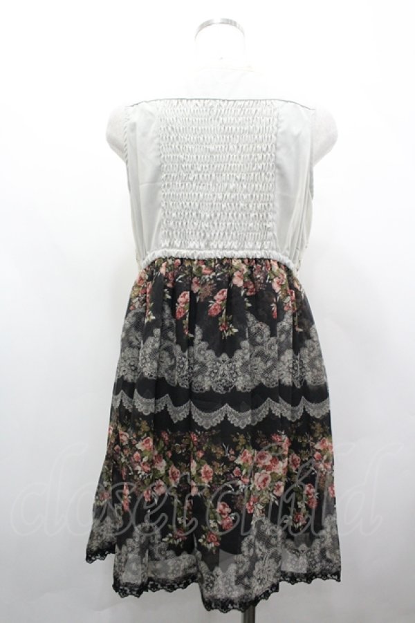 画像2: axes femme / レースX花柄スリットチュニ M クロ I-26-04-10-054-AX-OP-SA-ZI (2)