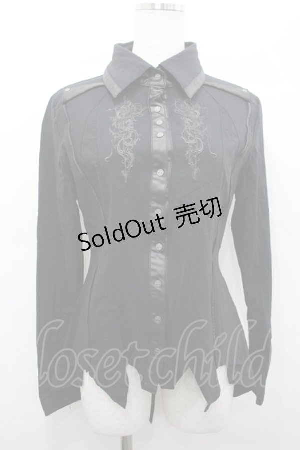 画像1: Ozz Croce / Toward Eternal Light ブラウス  黒 I-26-04-10-006-OO-BL-TE-ZI (1)