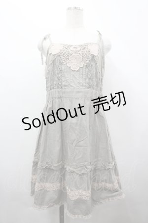 画像: axes femme / レースフリルキャミワンピース  カーキＸベージュ I-26-04-10-059-AX-OP-SA-ZI