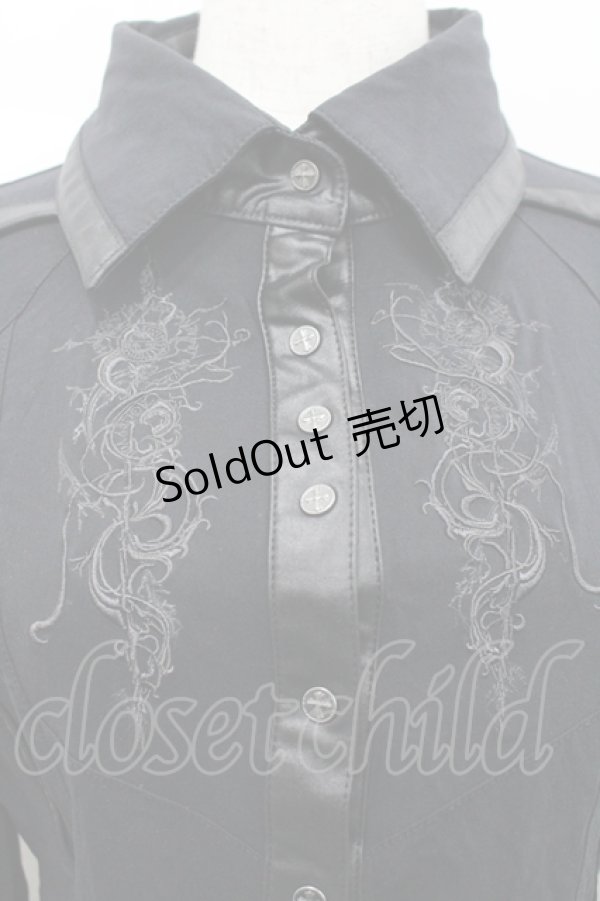 画像2: Ozz Croce / Toward Eternal Light ブラウス  黒 I-26-04-10-006-OO-BL-TE-ZI (2)