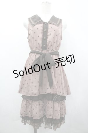 画像: axes femme / フロッキードット衿付きOP M アワピンク I-26-04-10-066-AX-OP-SA-ZI