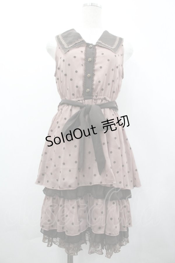 画像1: axes femme / フロッキードット衿付きOP M アワピンク I-26-04-10-066-AX-OP-SA-ZI (1)