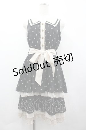 画像: axes femme / フロッキードット衿付きOP M クロ I-26-04-10-067-AX-OP-SA-ZI