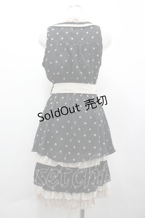 画像2: axes femme / フロッキードット衿付きOP M クロ I-26-04-10-067-AX-OP-SA-ZI (2)