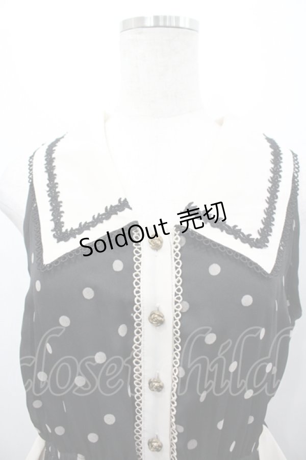 画像3: axes femme / フロッキードット衿付きOP M クロ I-26-04-10-067-AX-OP-SA-ZI (3)