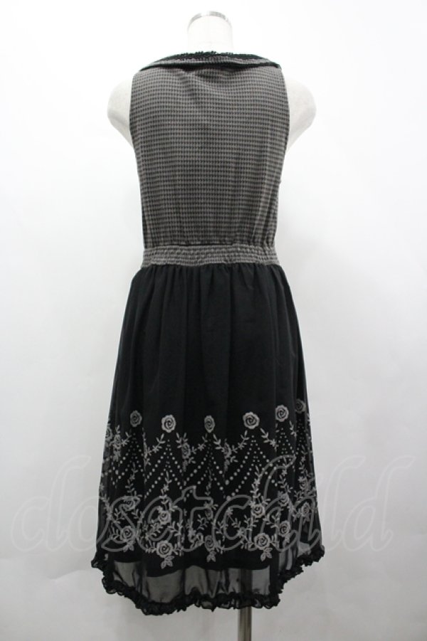 画像2: axes femme / 千鳥ベストレイヤード風チュニック  クロ I-26-04-10-069-AX-OP-SA-ZI (2)