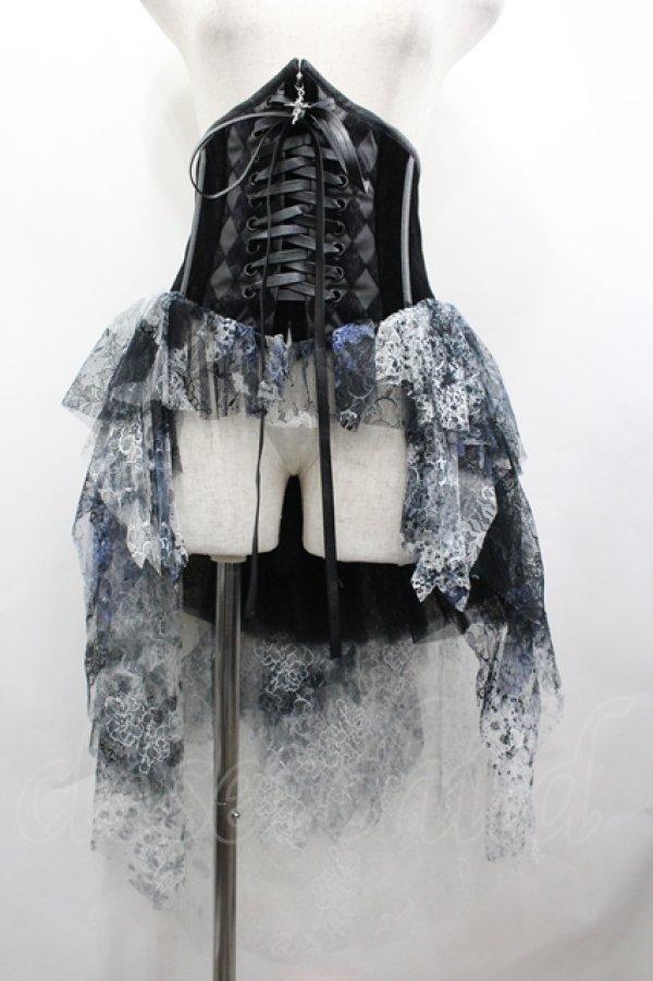 画像1: LILITH HOUSE / ベロアコルセットスカート L 黒 I-26-04-10-073-LO-BL-SA-ZI (1)