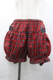 画像1: ALGONQUINS / チェックスタッズ&ベルト付きショートパンツ  レッド I-26-04-10-076-AL-PA-SA-ZI (1)