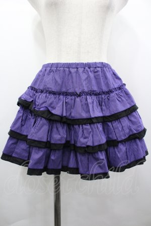 画像: LISTEN FLAVOR / ストライプフリルミニスカート  パープル I-26-04-10-077-PU-SK-SA-ZI