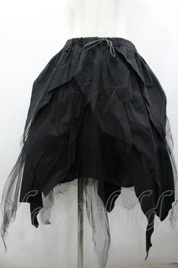 画像1: ROMANTIC NEUROSIS / チュールイレヘムスカート  ブラック I-26-04-10-078-PU-SK-SA-ZI (1)