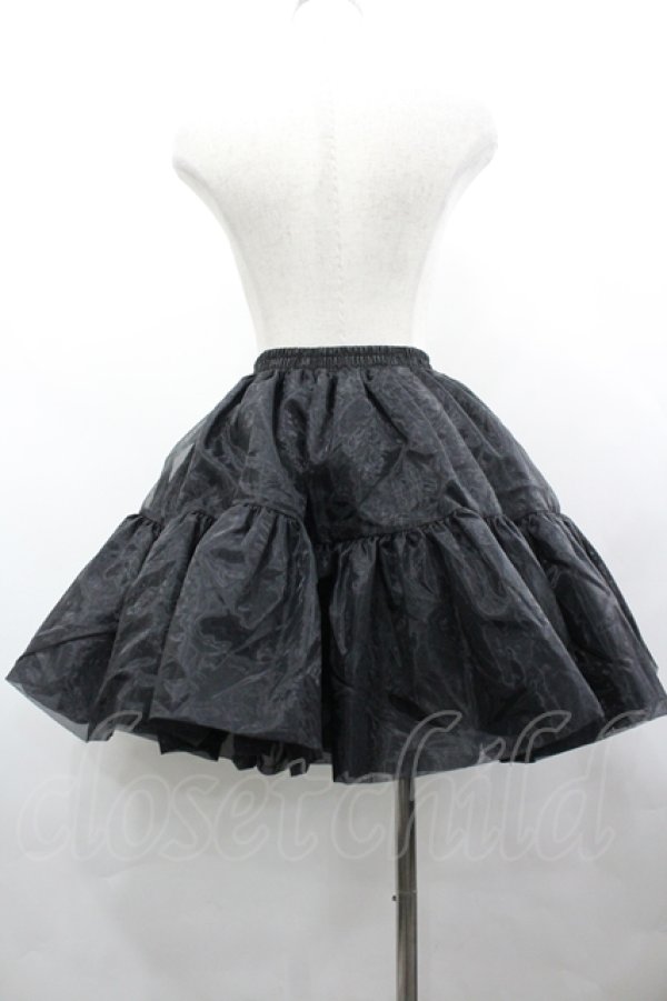 画像2: OZZ ANGELO / オーガンジーパニエ  黒 I-26-04-10-079-OO-SK-TE-ZI (2)