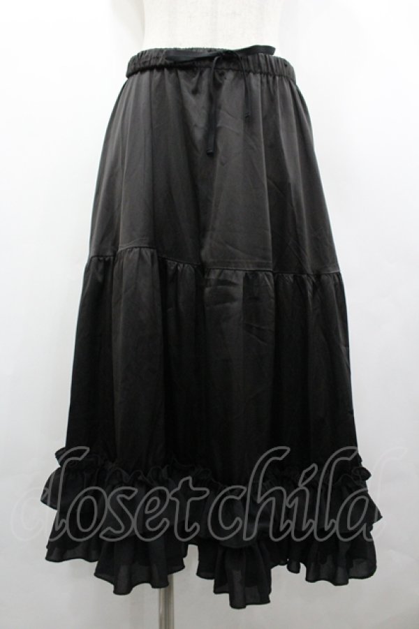 画像1: axes femme kawaii / ミディフリルペチスカート M 黒 I-26-04-10-083-AX-SK-TE-ZI (1)