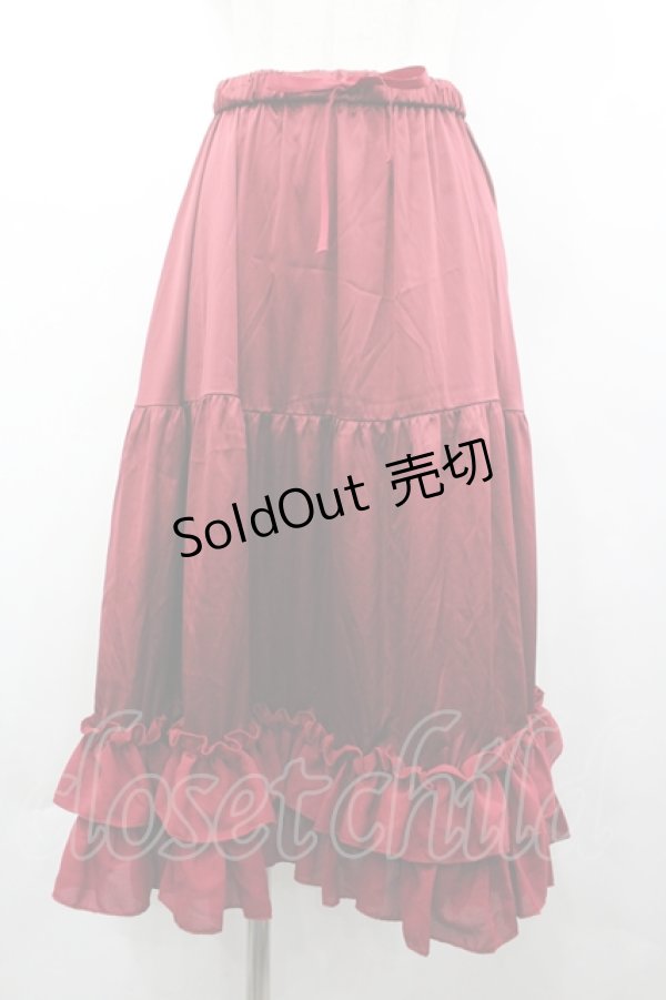 画像1: axes femme kawaii / ミディフリルペチスカート M ワイン I-26-04-10-084-AX-SK-TE-ZI (1)