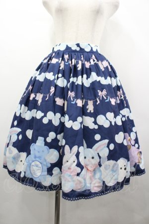 画像: axes femme kawaii / ランドリー柄スカート  ネイビー I-26-04-10-086-AX-SK-SA-ZI