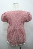 画像2: PINK HOUSE / キューピー刺繍ストライプ半袖ブラウス  赤Ｘ白 I-26-04-10-009-LO-BL-SA-ZI (2)