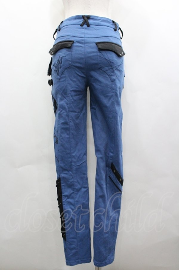 画像2: Ozz Croce / サイド裾編み上げパンツ  ブルー I-26-04-10-092-OO-PA-TE-ZI (2)